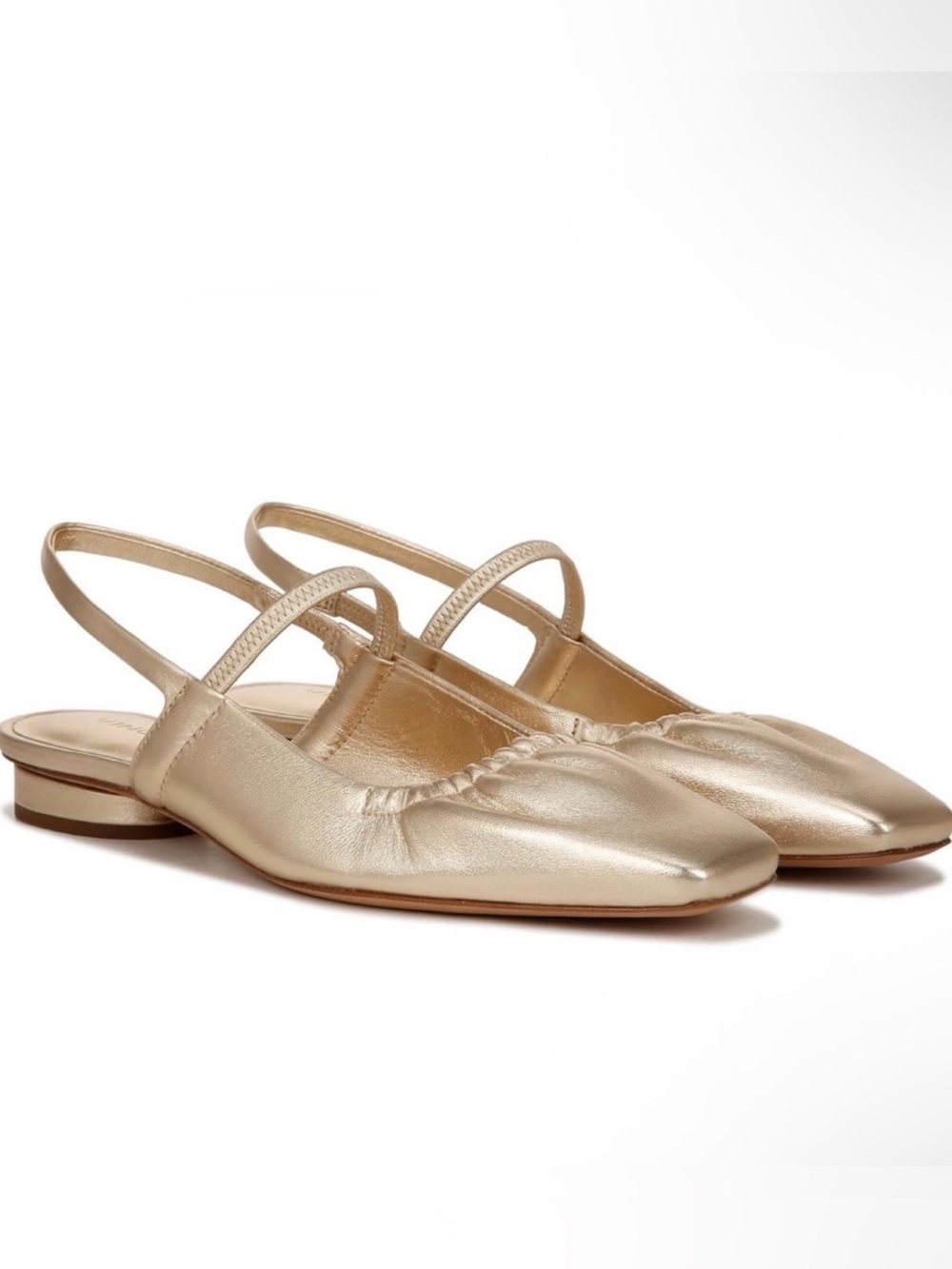 Vince Gold Slingback Ballet Flats - Women's Elegant Slip-One